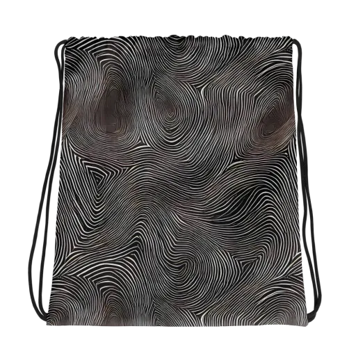 Obsidian Grain on a Drawstring Bag