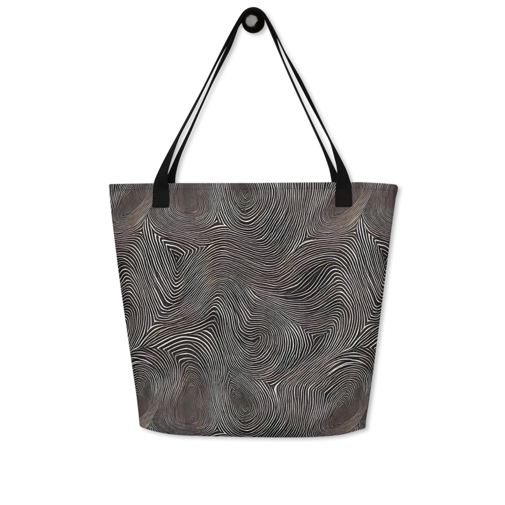 Obsidian Grain on Large Tote Bag W/ Pocket — Front