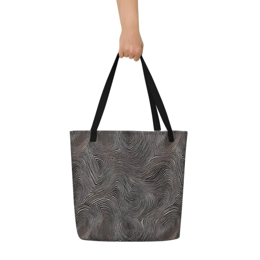 Obsidian Grain on a Large Tote Bag W/ Pocket