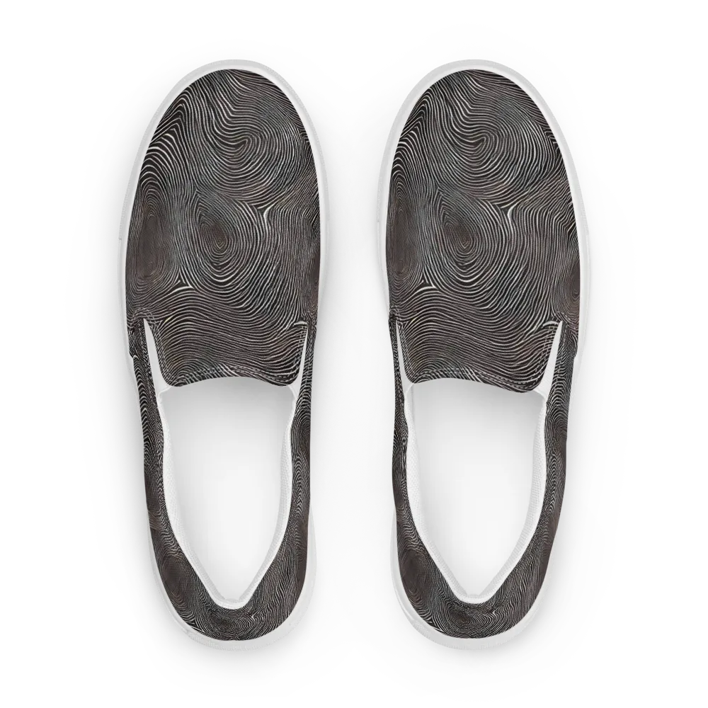 Obsidian Grain on Women's Slip-On Canvas Shoes — Front