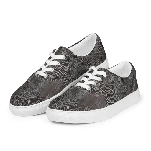 Obsidian Grain on a Men's Lace-Up Canvas Shoes