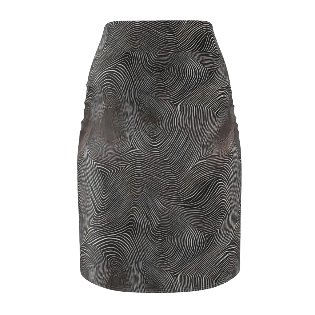 Obsidian Grain on Pencil Skirt — Back
