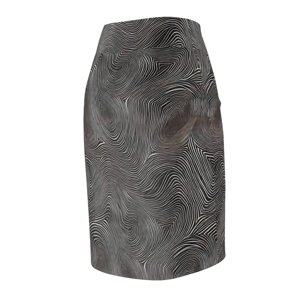Obsidian Grain on Pencil Skirt — Back Side