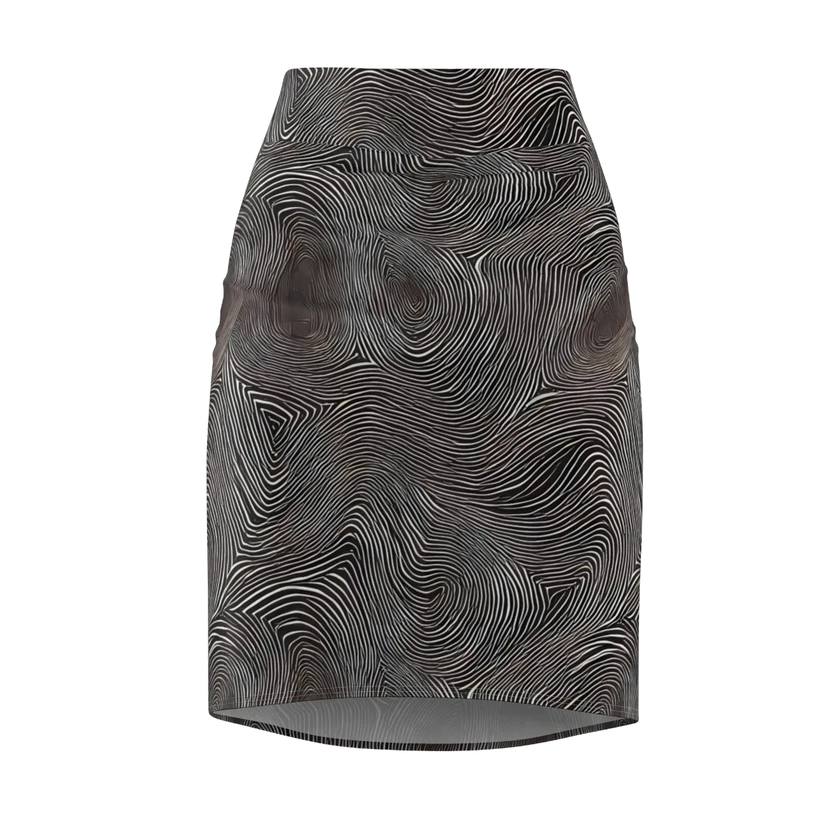 Obsidian Grain on Pencil Skirt — Front