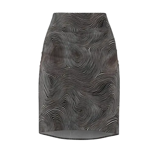 Obsidian Grain on a Pencil Skirt