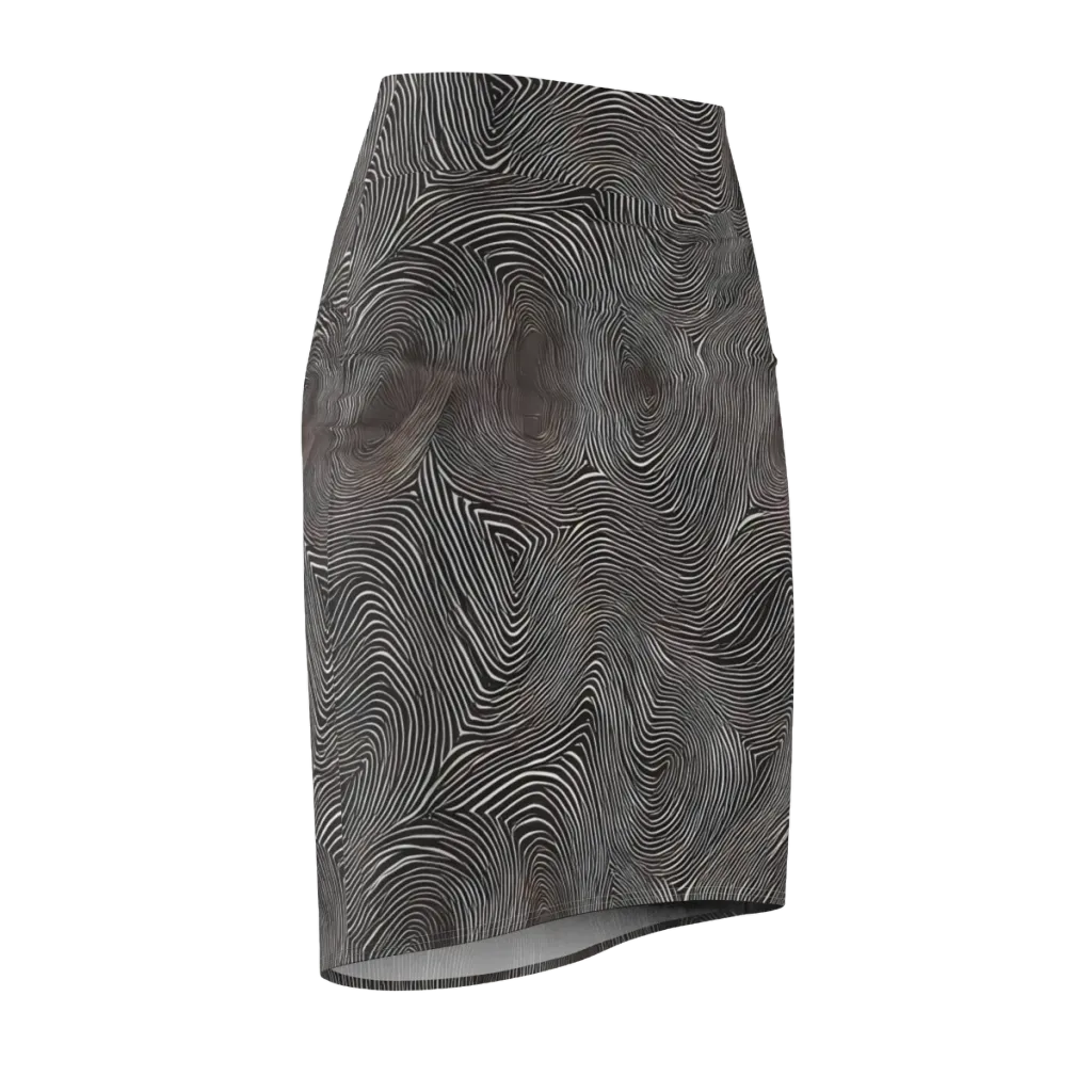 Obsidian Grain on Pencil Skirt — Front Side