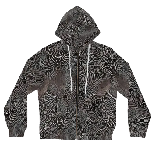 Obsidian Grain on a Women's Full-Zip Hoodie