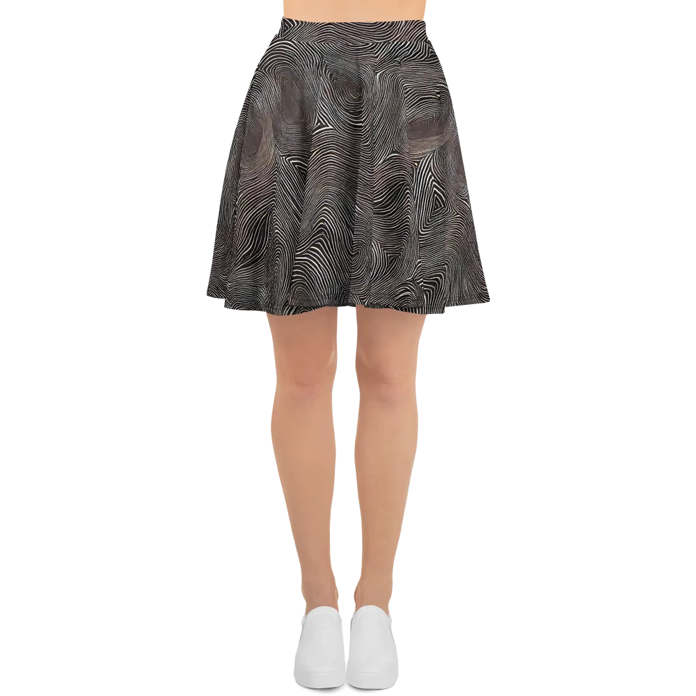 Obsidian Grain on Skater Skirt — Front