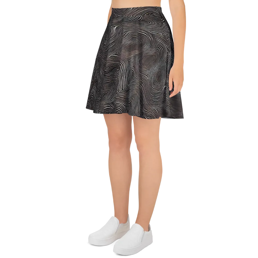 Obsidian Grain on Skater Skirt — Left
