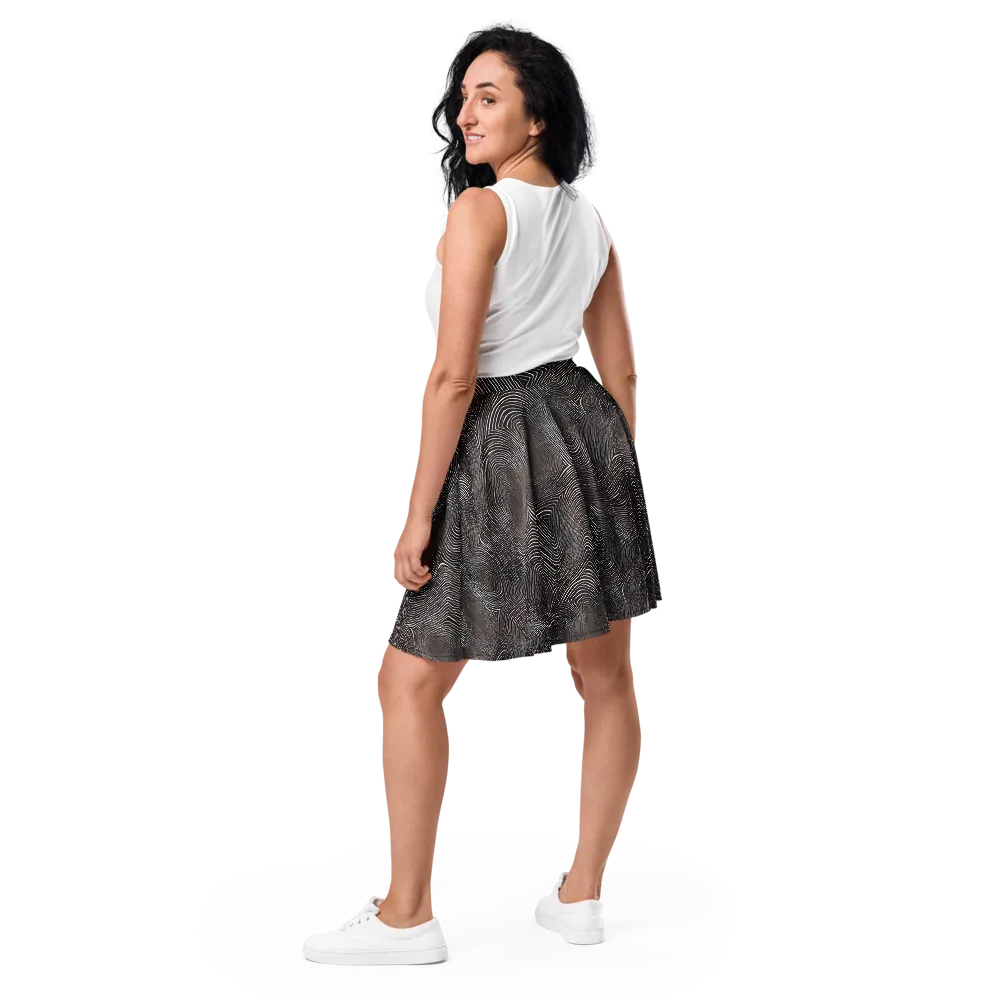 Obsidian Grain on Skater Skirt — Back