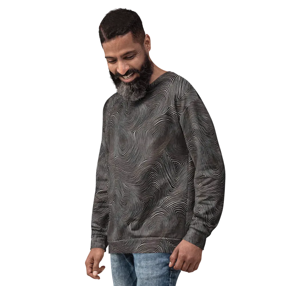 Obsidian Grain on Sweatshirt — Left Front