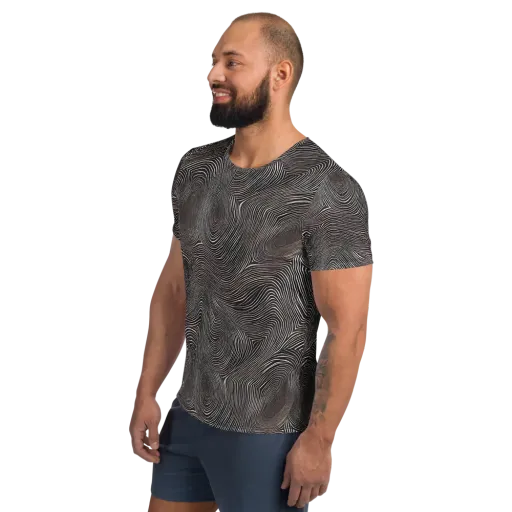 Obsidian Grain on a Men's Athletic T-Shirt