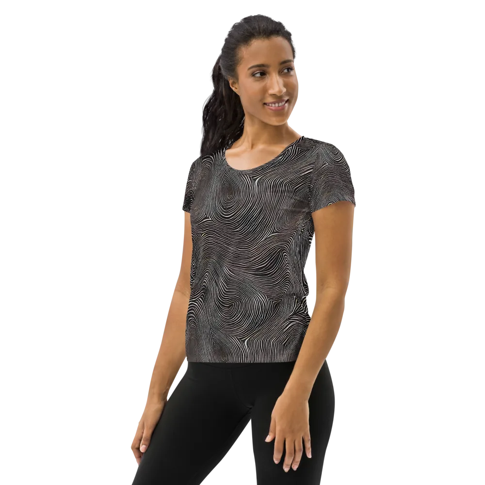 Obsidian Grain on Women's Athletic T-Shirt — Left