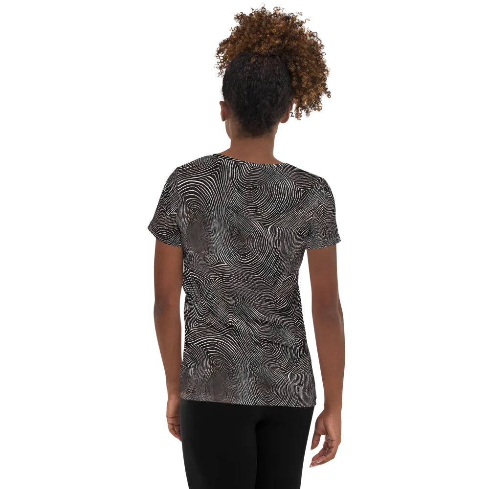 Obsidian Grain on Women's Athletic T-Shirt — Back