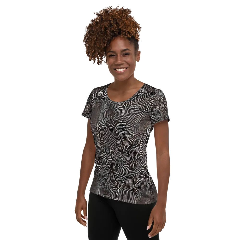 Obsidian Grain on Women's Athletic T-Shirt — Left