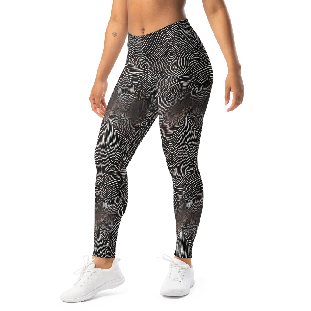 Obsidian Grain on Leggings — Left Front