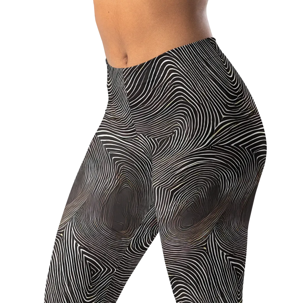 Obsidian Grain on Leggings — Left Front
