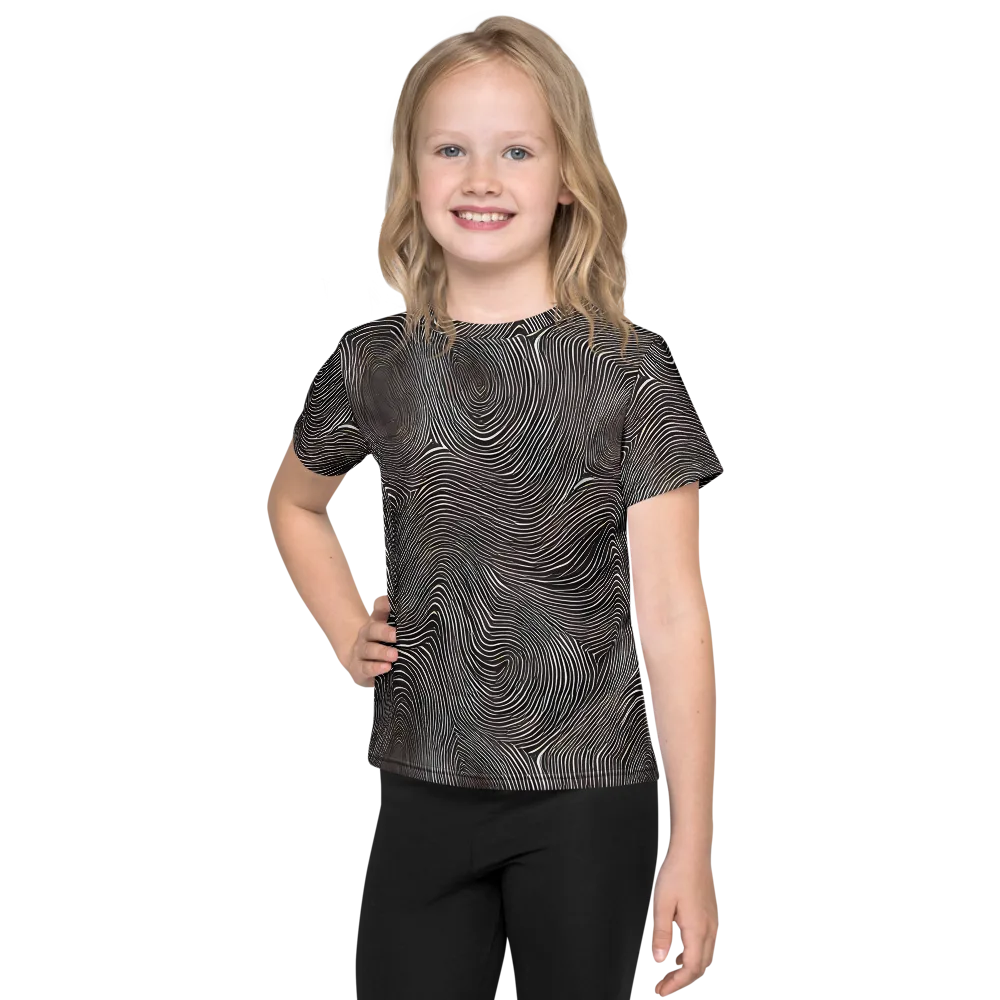 Obsidian Grain on Kids Crew Neck T-Shirt — Front