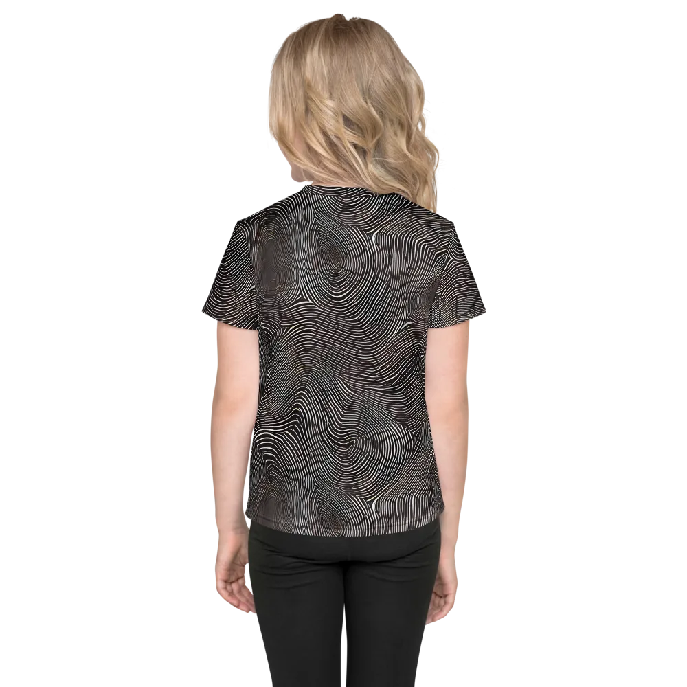 Obsidian Grain on Kids Crew Neck T-Shirt — Back