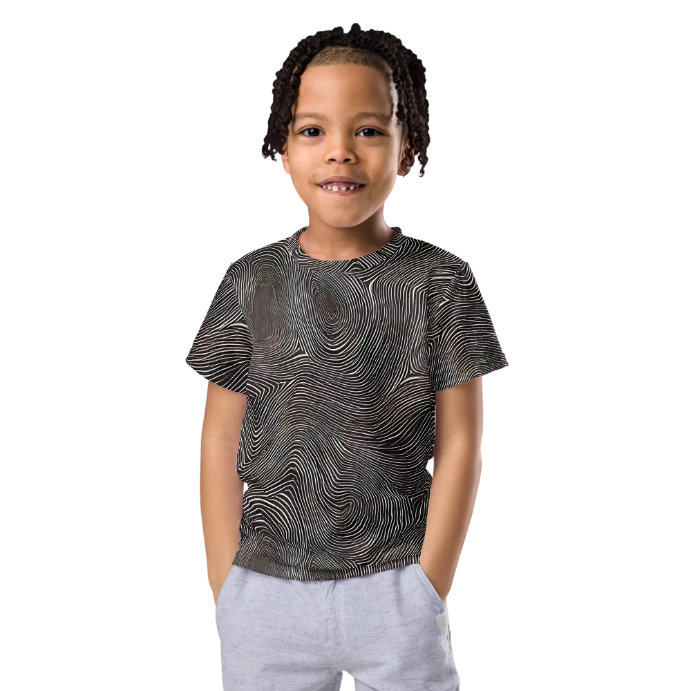 Obsidian Grain on Kids Crew Neck T-Shirt — Front