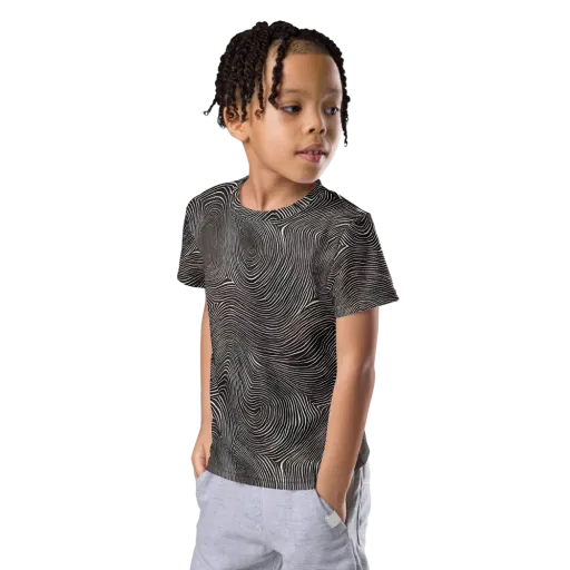 Obsidian Grain on a Kids Crew Neck T-Shirt