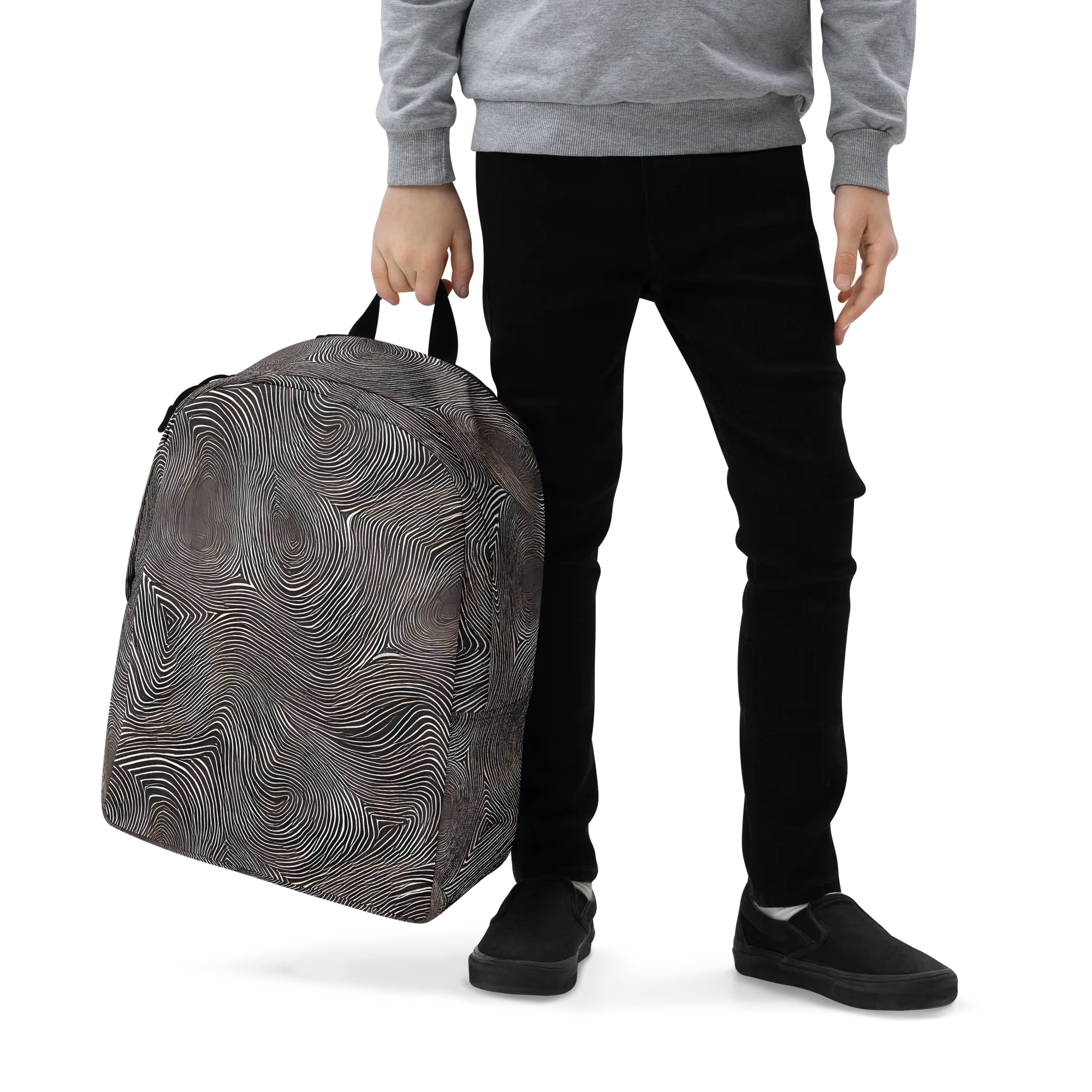 Obsidian Grain on Minimalist Backpack — Zoomed-in