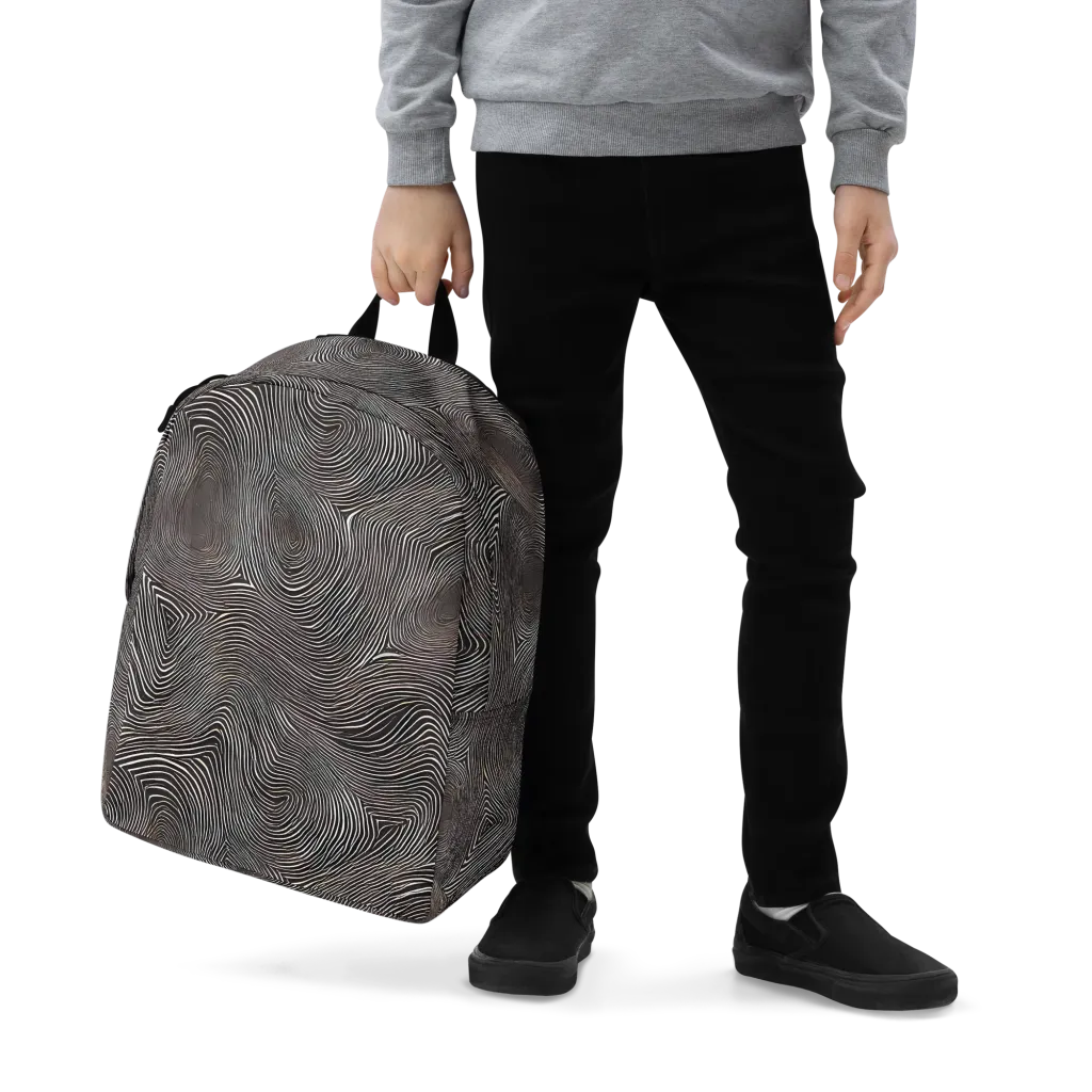Obsidian Grain on Minimalist Backpack — Zoomed-in