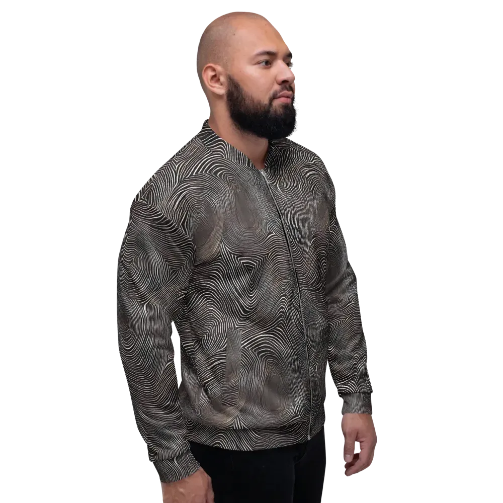 Obsidian Grain on Bomber Jacket — Right