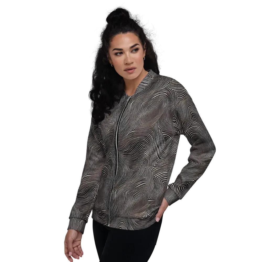 Obsidian Grain on Bomber Jacket — Left