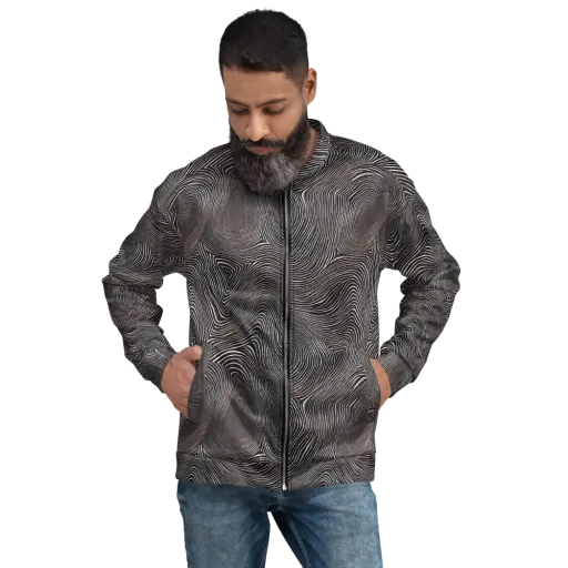 Obsidian Grain on a Bomber Jacket