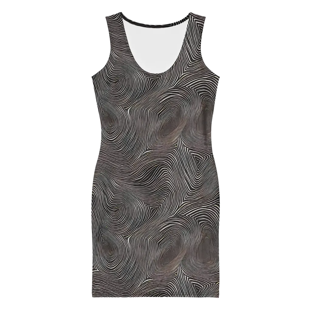 Obsidian Grain on Bodycon Dress — Front