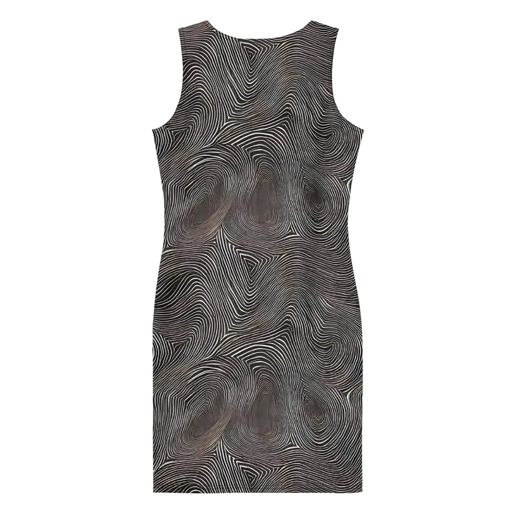 Obsidian Grain on Bodycon Dress — Back