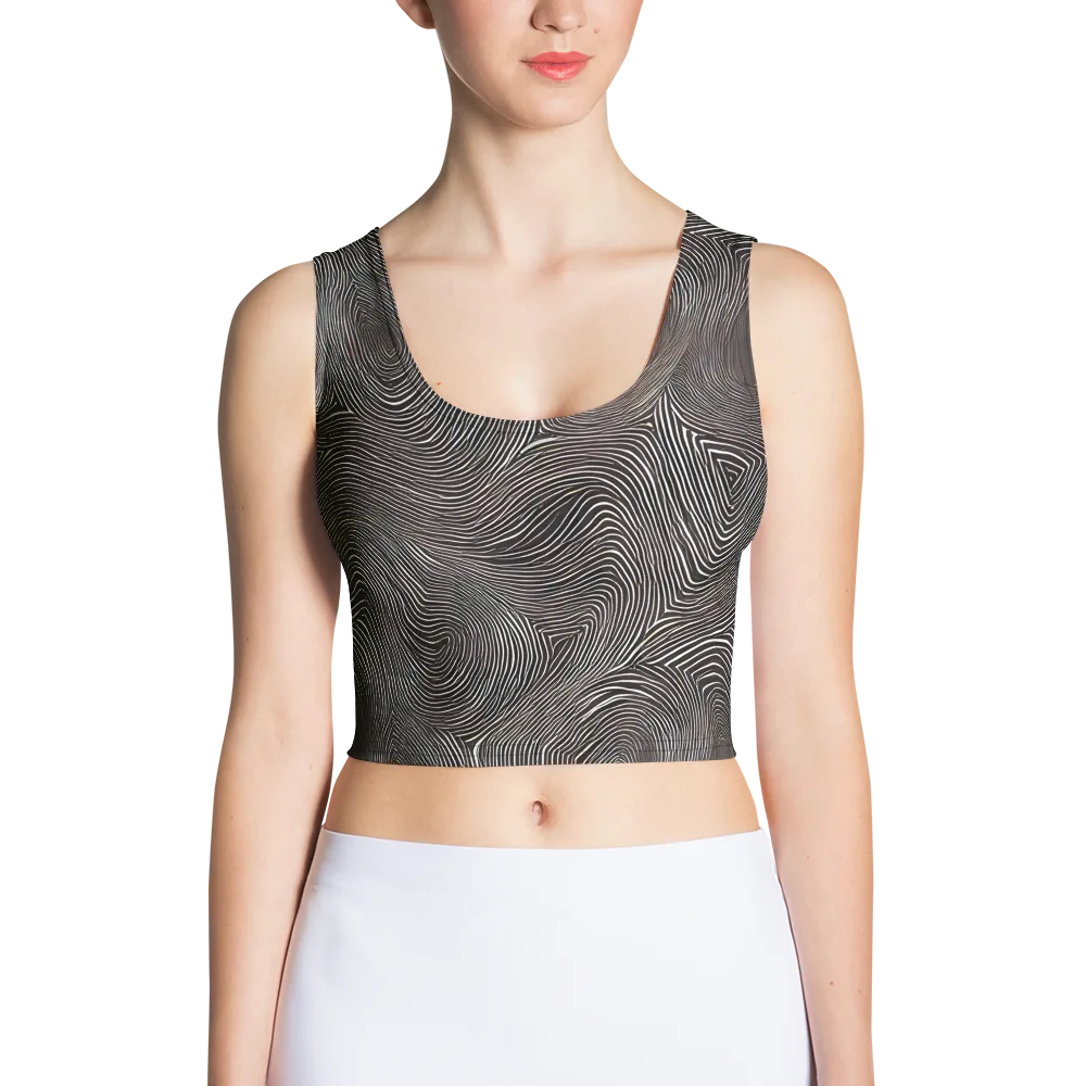 Obsidian Grain on Crop Top — Front