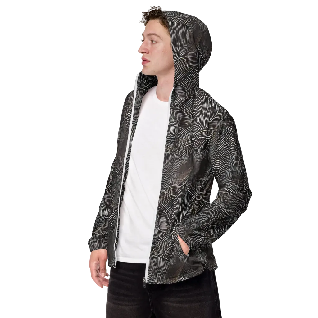 Obsidian Grain on Men's Windbreaker — Left Front