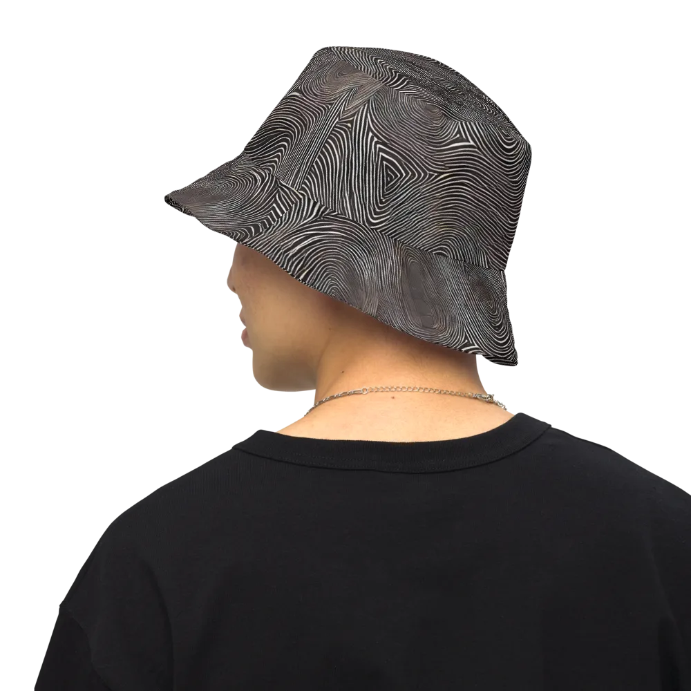 Obsidian Grain on Reversible Bucket Hat — Back Inside
