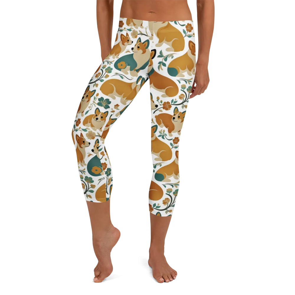 Butterscotch Burrow on Capri Leggings — Front