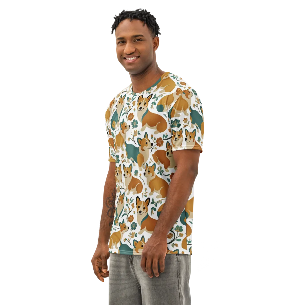 Butterscotch Burrow on Men's Cotton Crew Neck T-Shirt — Left Front