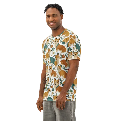 Butterscotch Burrow on a Men's Cotton Crew Neck T-Shirt
