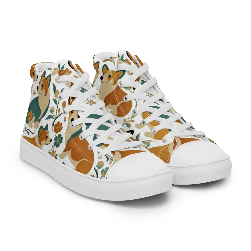 Butterscotch Burrow on Men's High Top Canvas Shoes — Right Front
