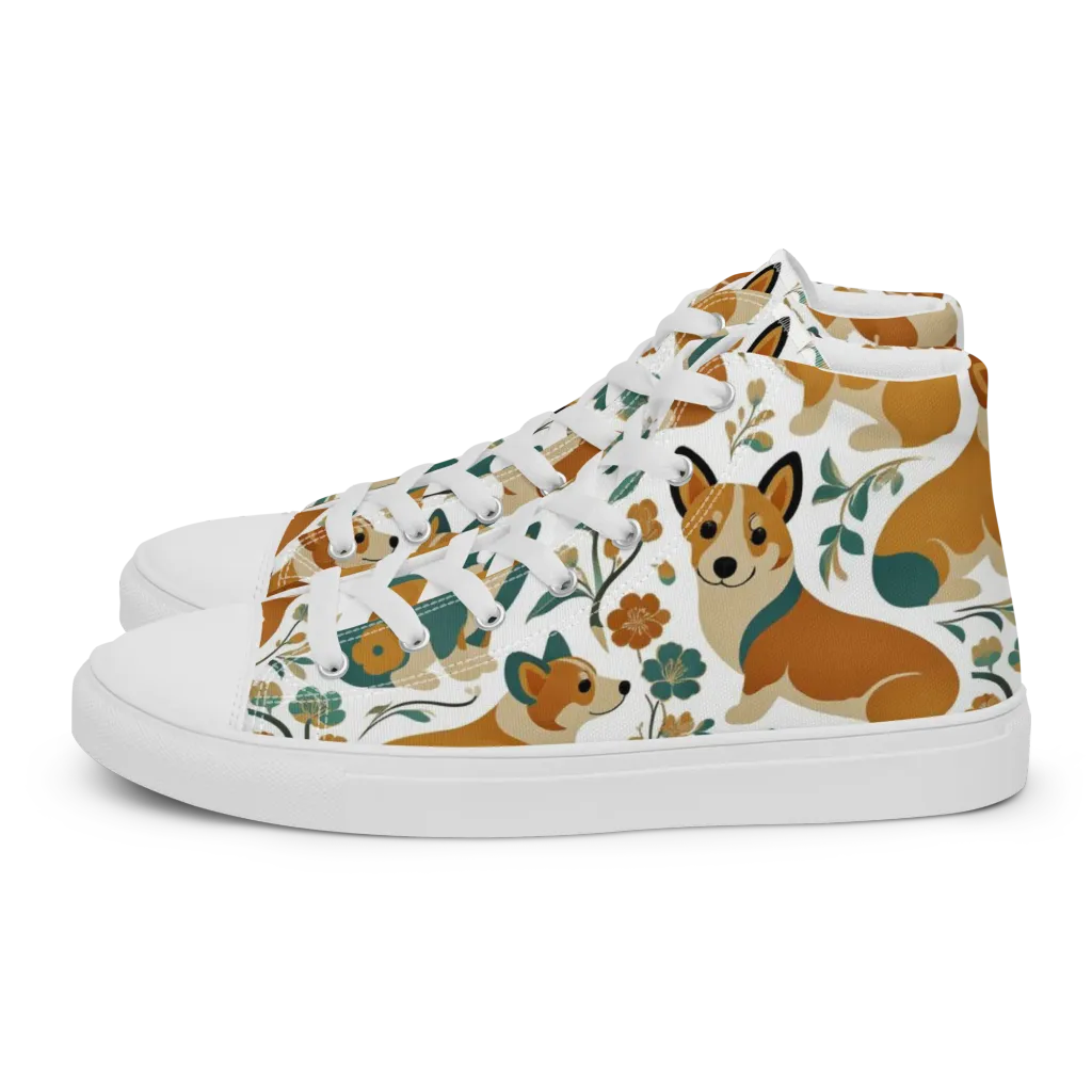 Butterscotch Burrow on Men's High Top Canvas Shoes — Left