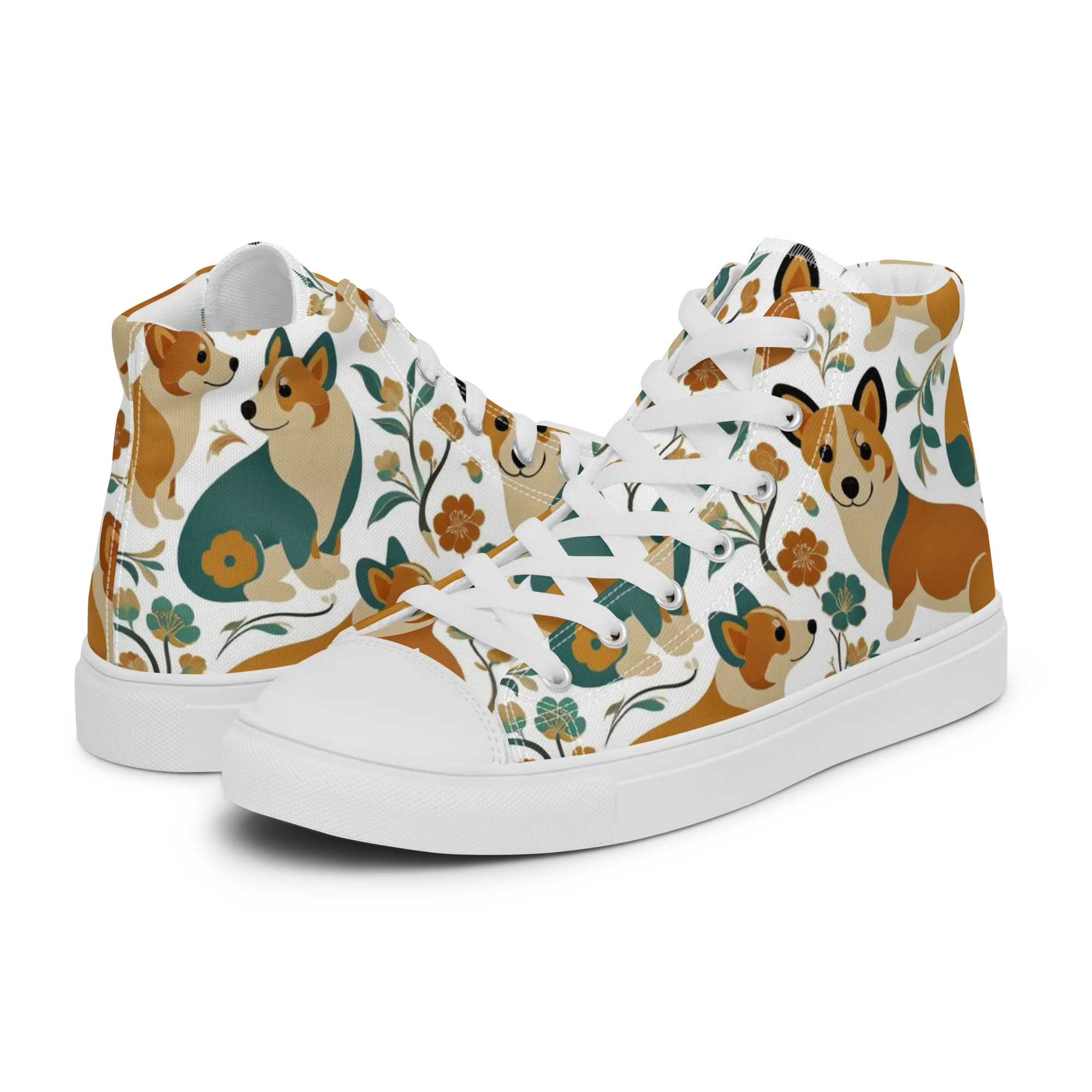 Butterscotch Burrow on Men's High Top Canvas Shoes — Left