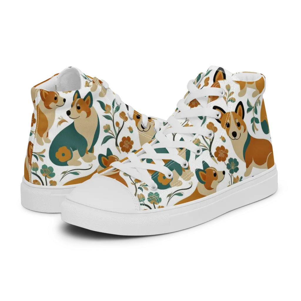 Butterscotch Burrow on Men's High Top Canvas Shoes — Left