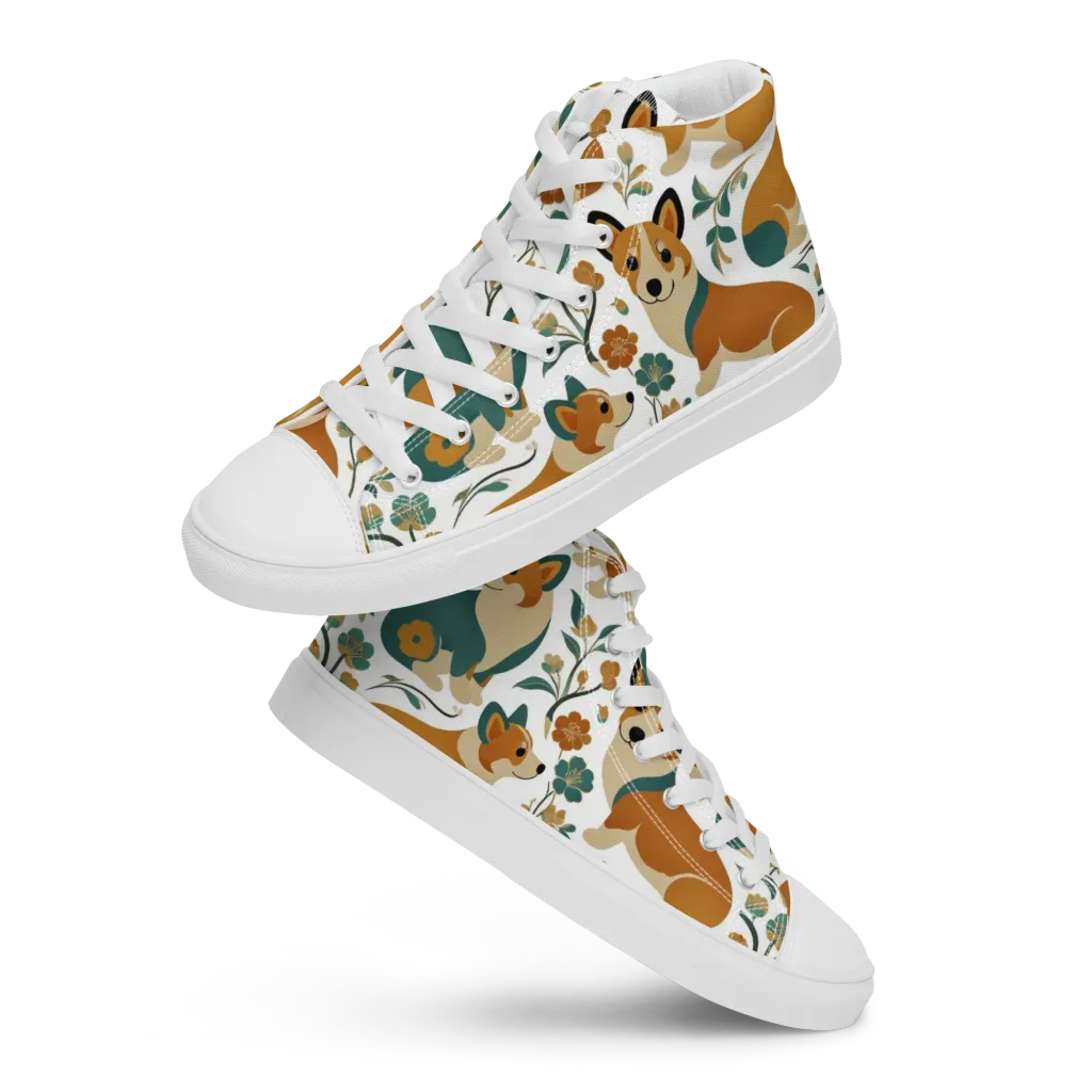 Butterscotch Burrow on Men's High Top Canvas Shoes — Front