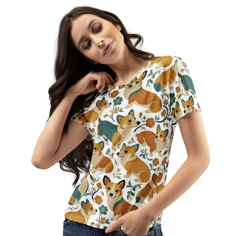 Butterscotch Burrow on Women's Crew Neck T-Shirt — Left Front