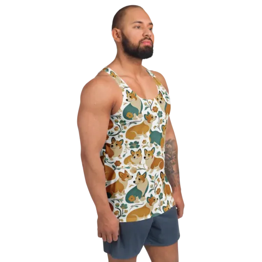 Butterscotch Burrow on a Men's Tank Top