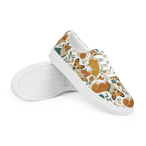 Butterscotch Burrow on a Men's Lace-Up Canvas Shoes