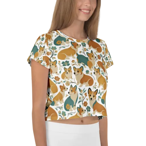 Butterscotch Burrow on a Crop Tee