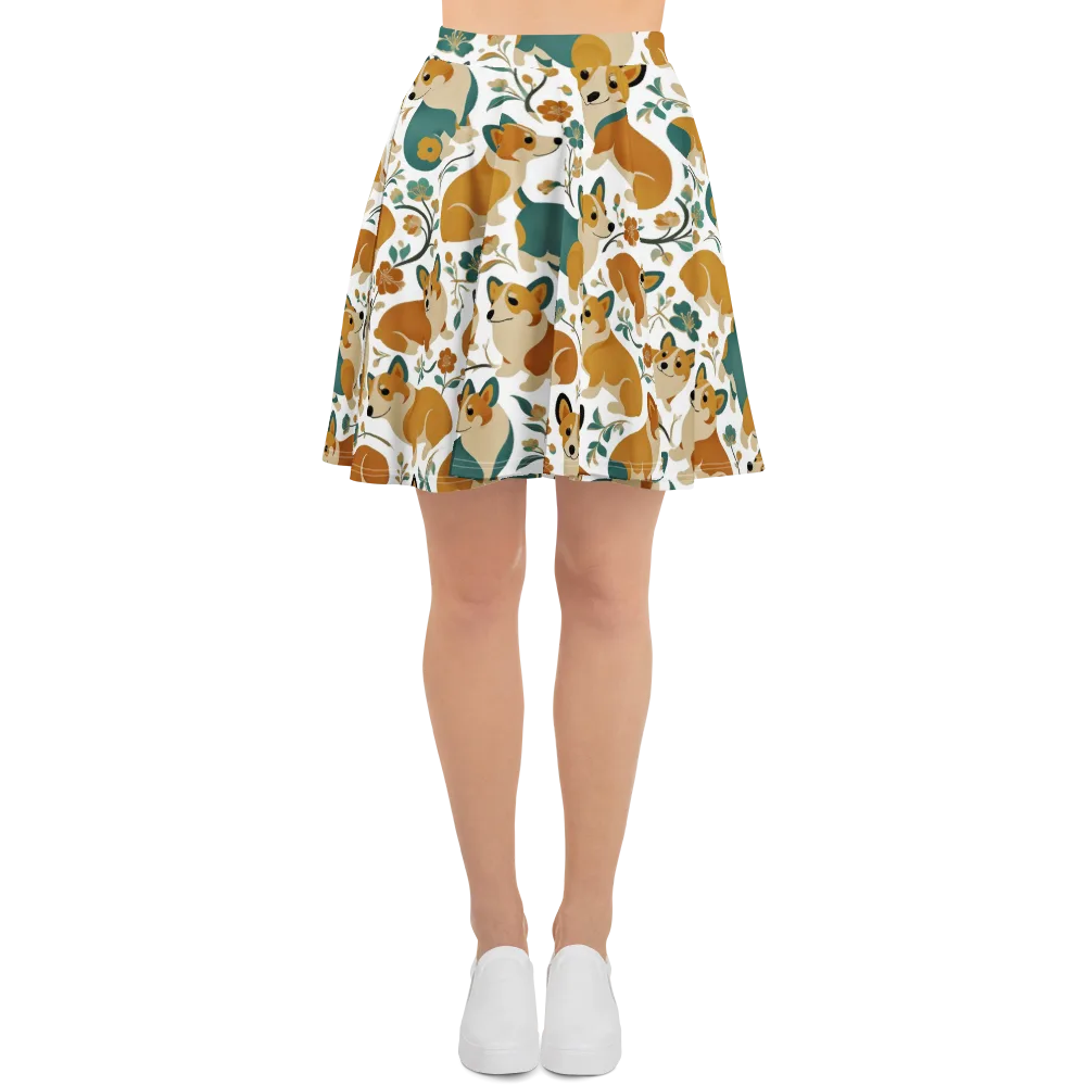 Butterscotch Burrow on Skater Skirt — Front
