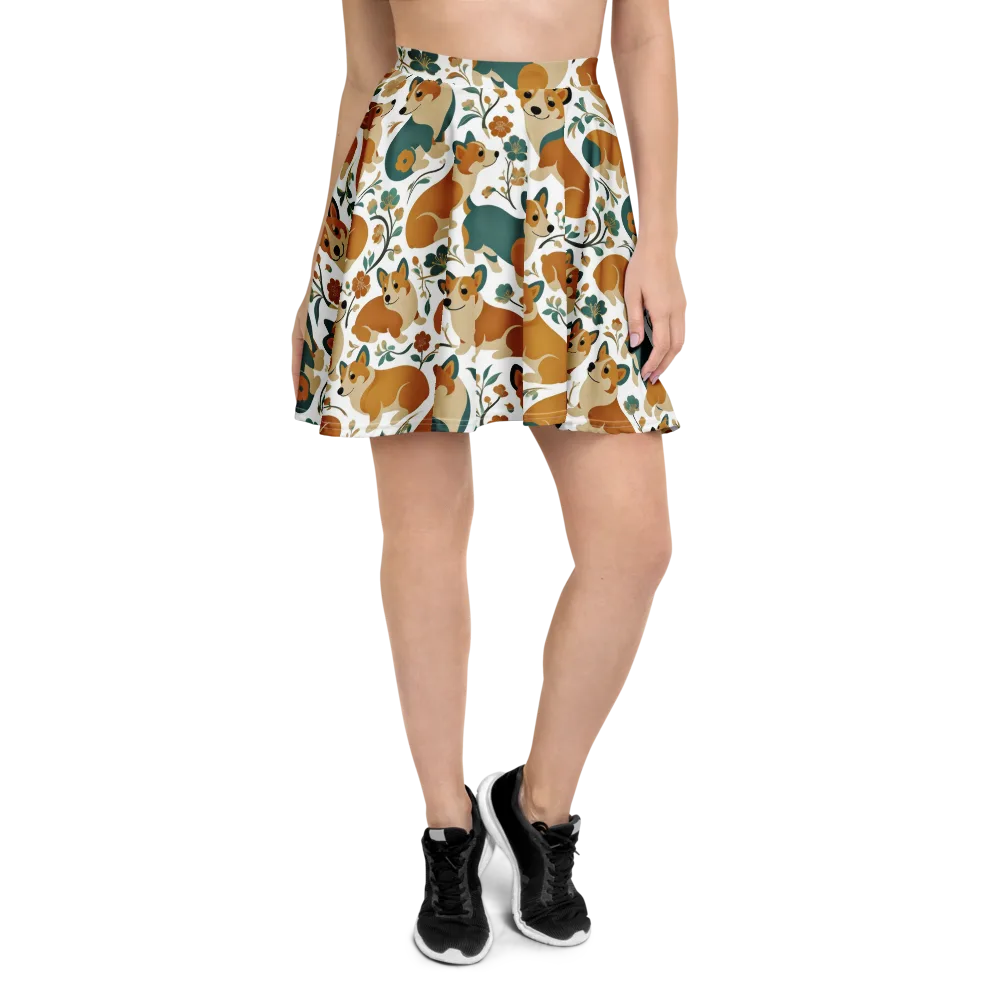 Butterscotch Burrow on Skater Skirt — Front