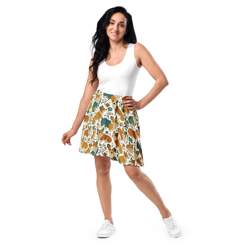 Butterscotch Burrow on Skater Skirt — Front